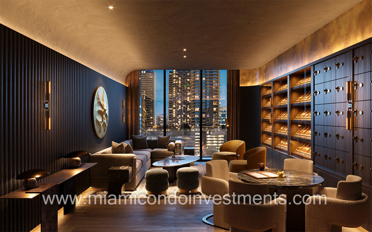 Lofty Brickell cigar room