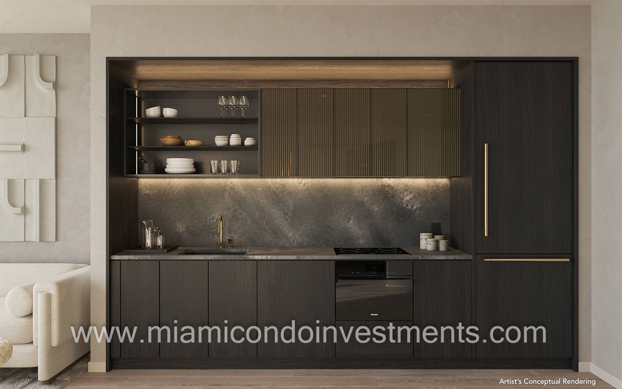 Lofty Brickell kitchen