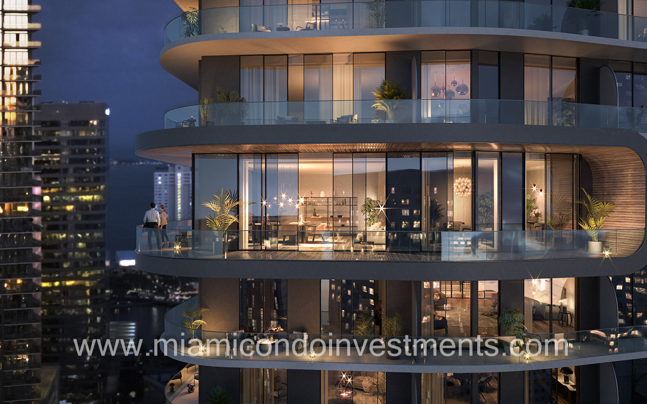 Lofty Brickell penthouse terraces