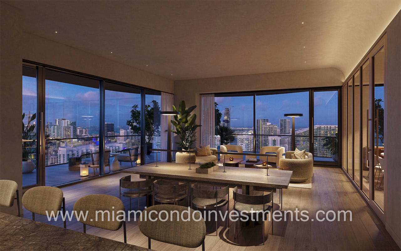 Lofty Brickell penthouse interior