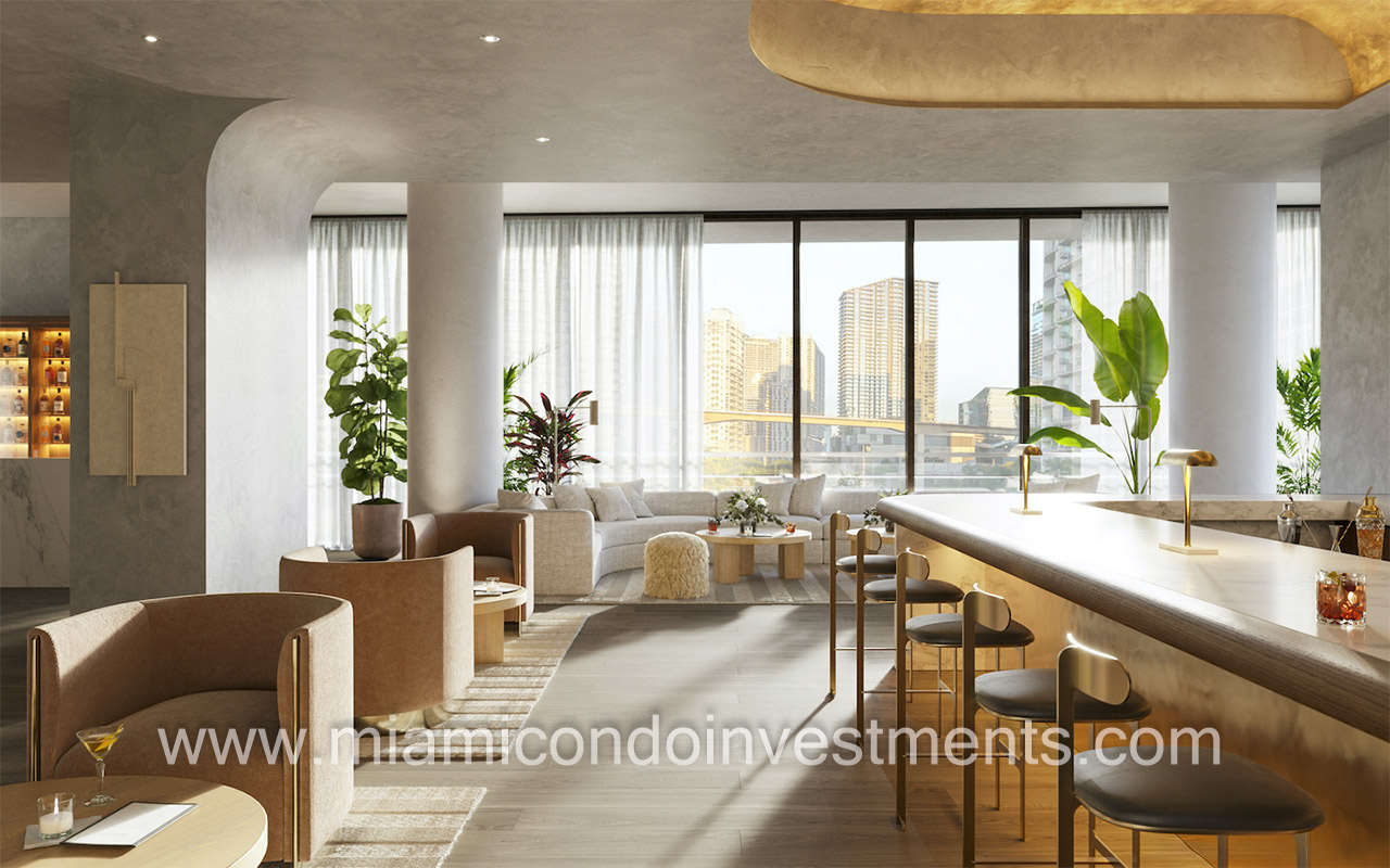 Lofty Brickell welcome lounge