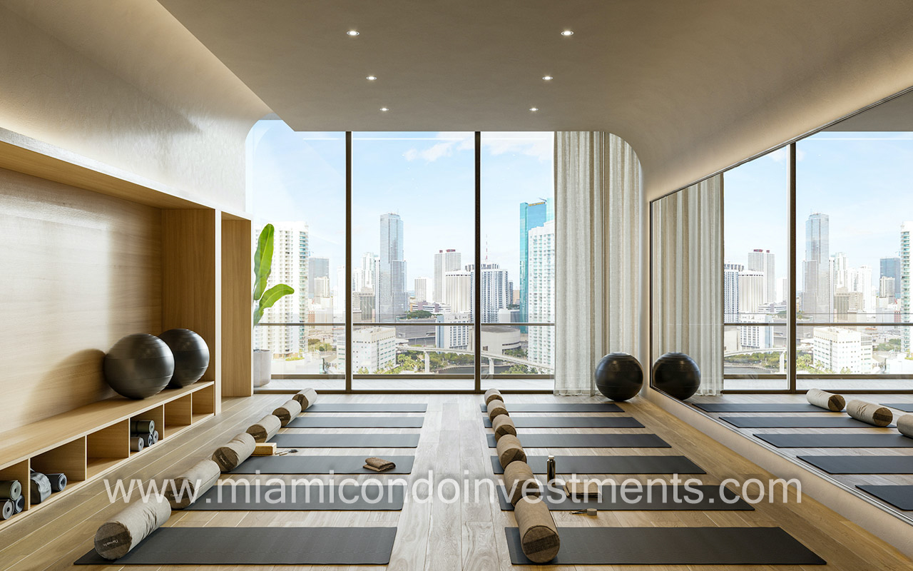 Lofty Brickell yoga room
