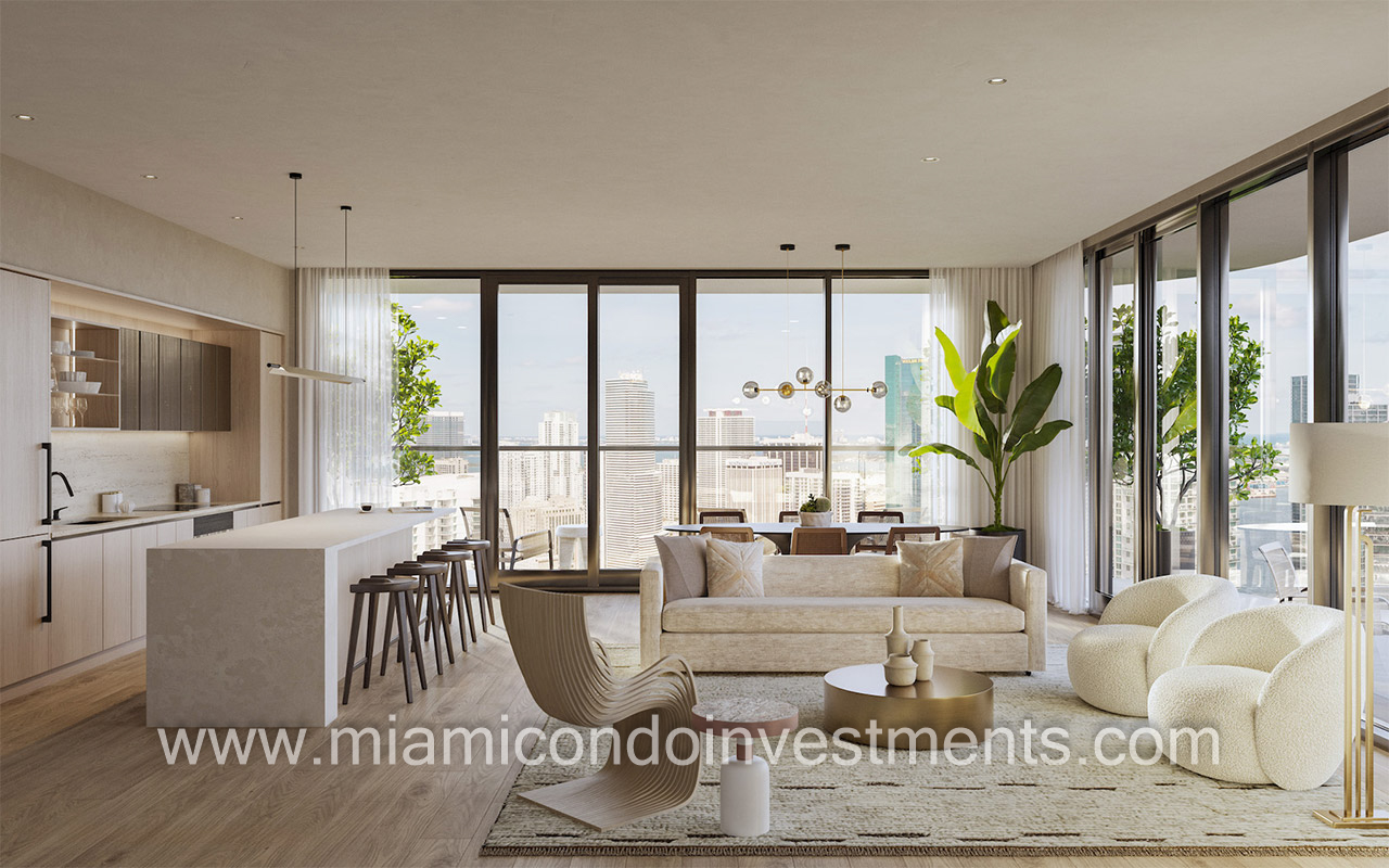 Lofty Brickell penthouse 01 living room