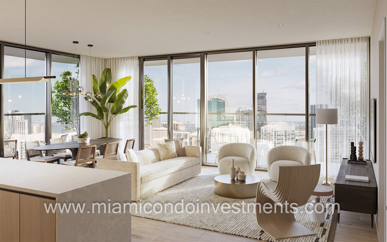 Lofty Brickell penthouse 01 living room 2
