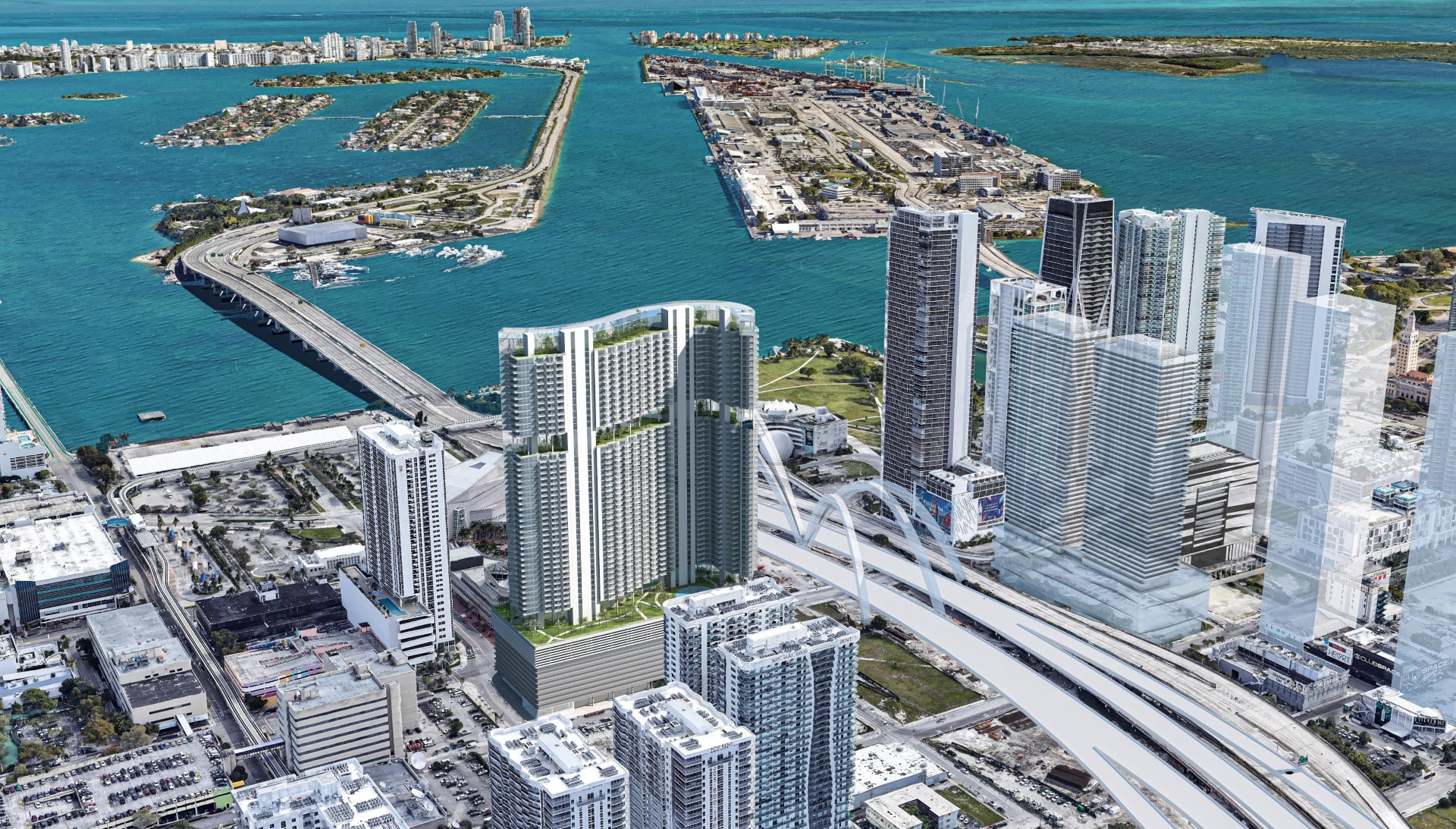 S-shaped Proposed Construction Tower in Miami