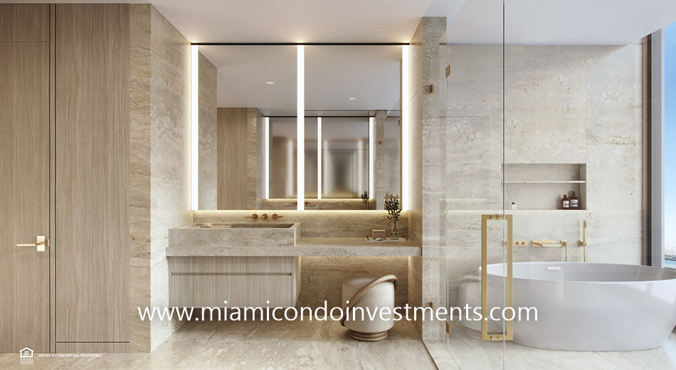 St. Regis Brickell master bathroom