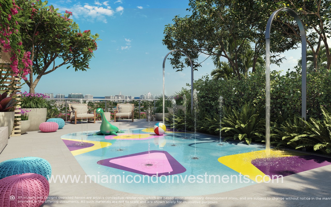 La Baia Bay Harbor luxury condominium kids splash pad