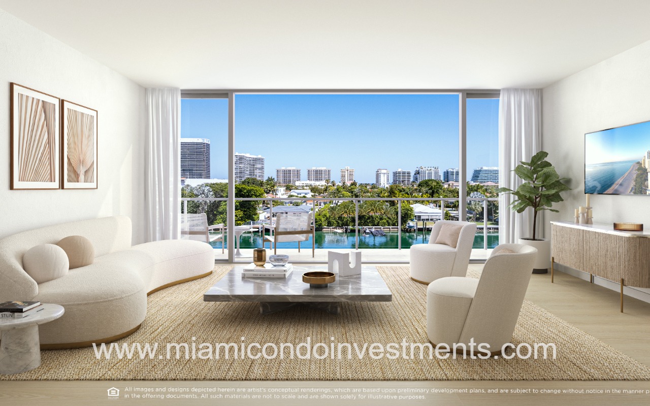 La Baia North living room with views