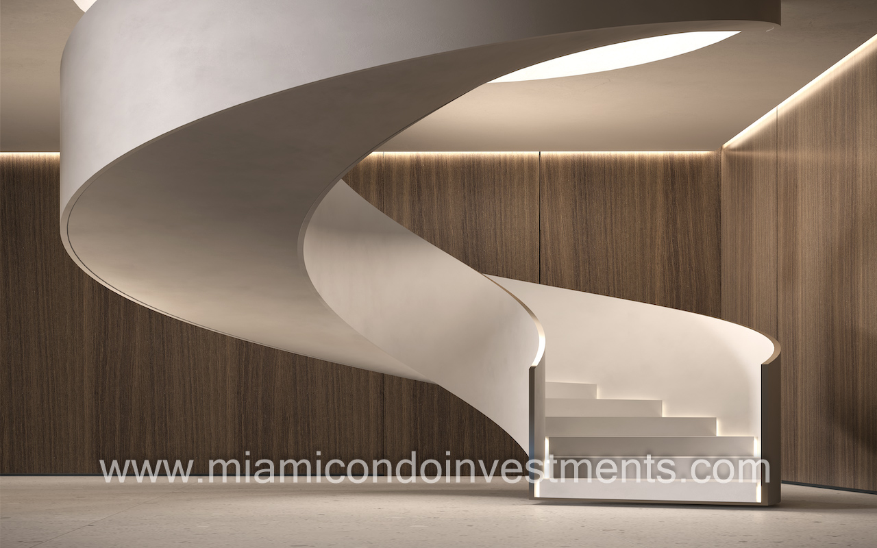Vita Grove Isle penthouse staircase