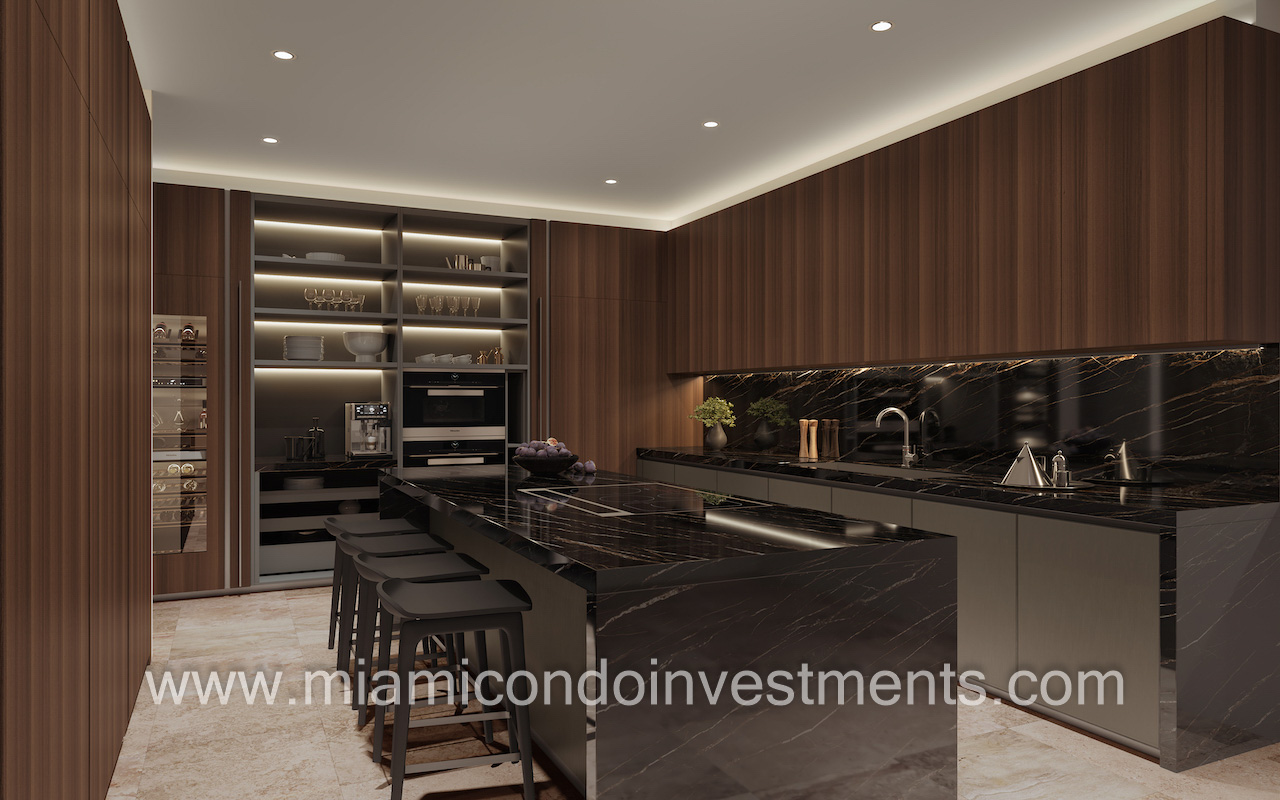 Vita kitchen dark palette cabinets open