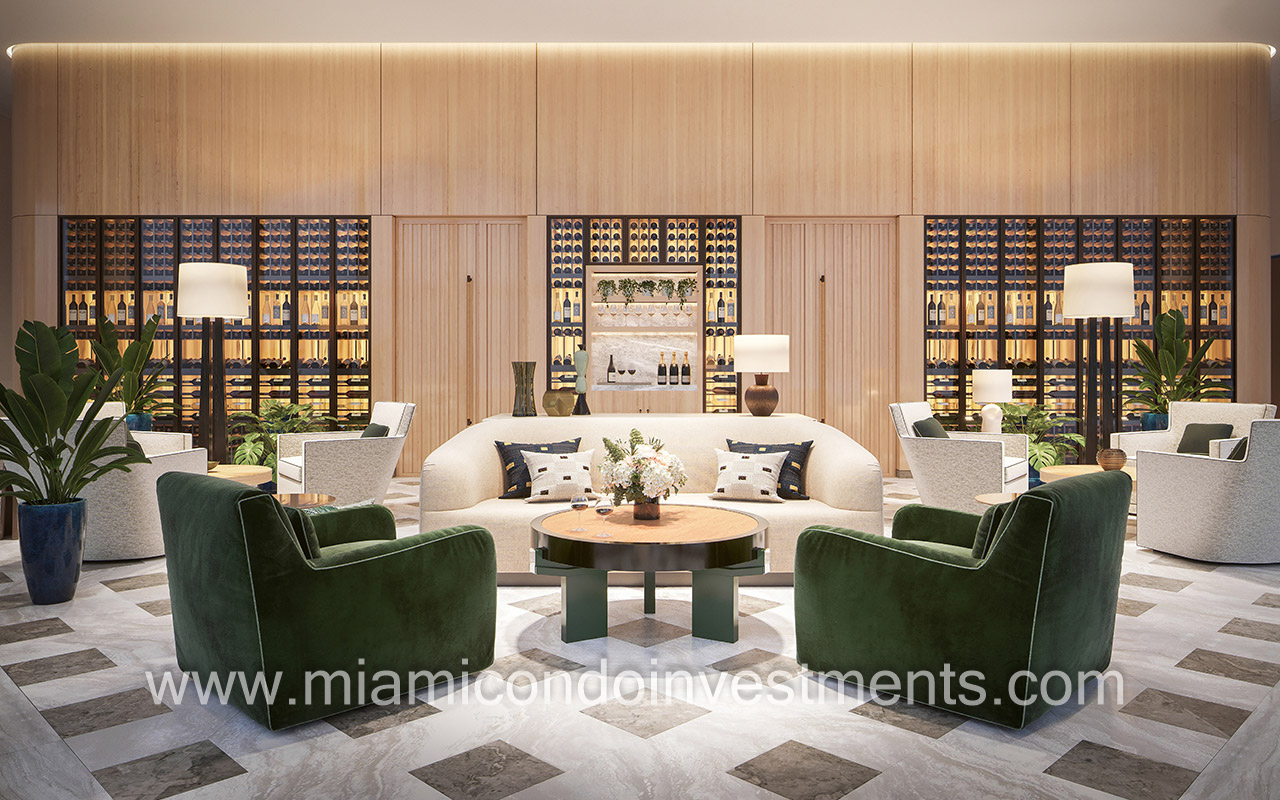 The Perigon Miami Beach wine room