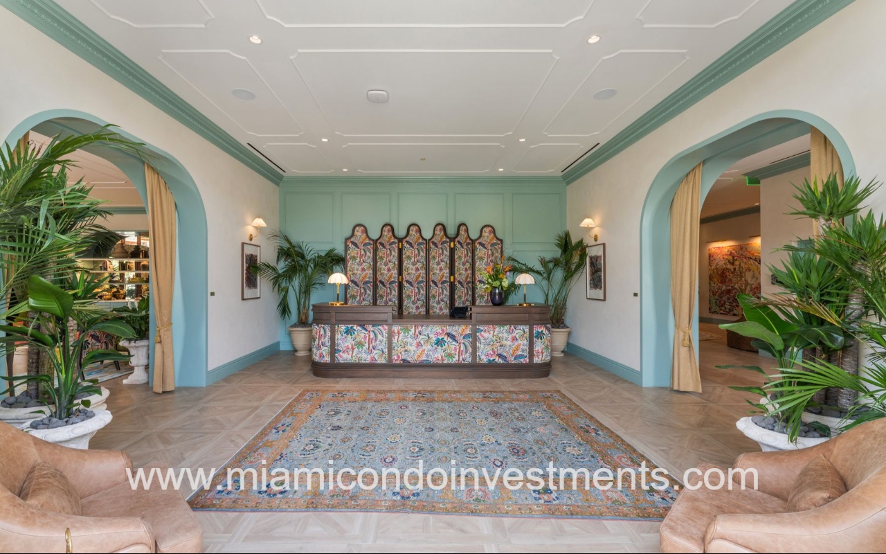 NoMad Wynwood condo building lobby desk