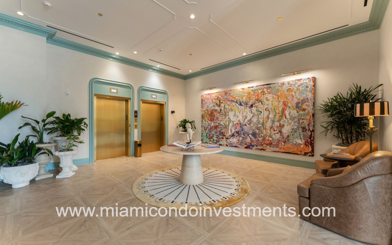 NoMad Wynwood condo building lobby and elevators