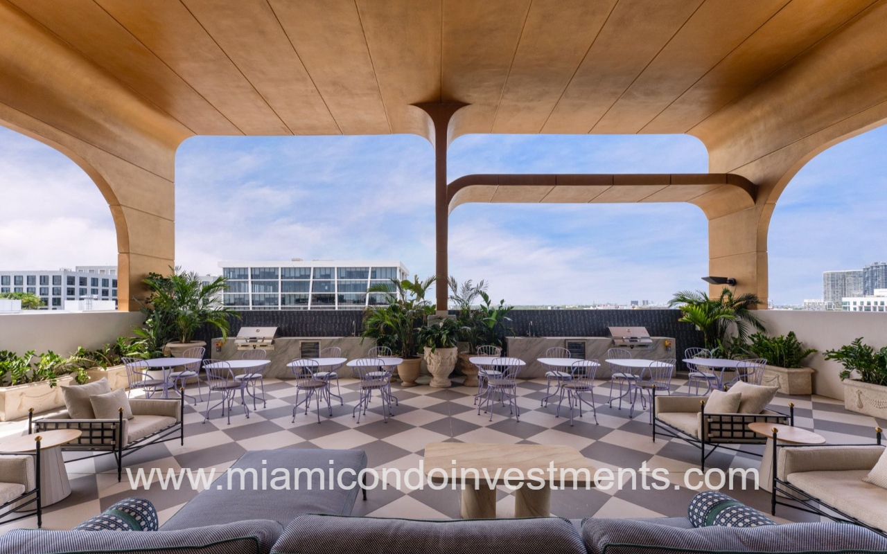 NoMad Wynwood rooftop grilling area with views