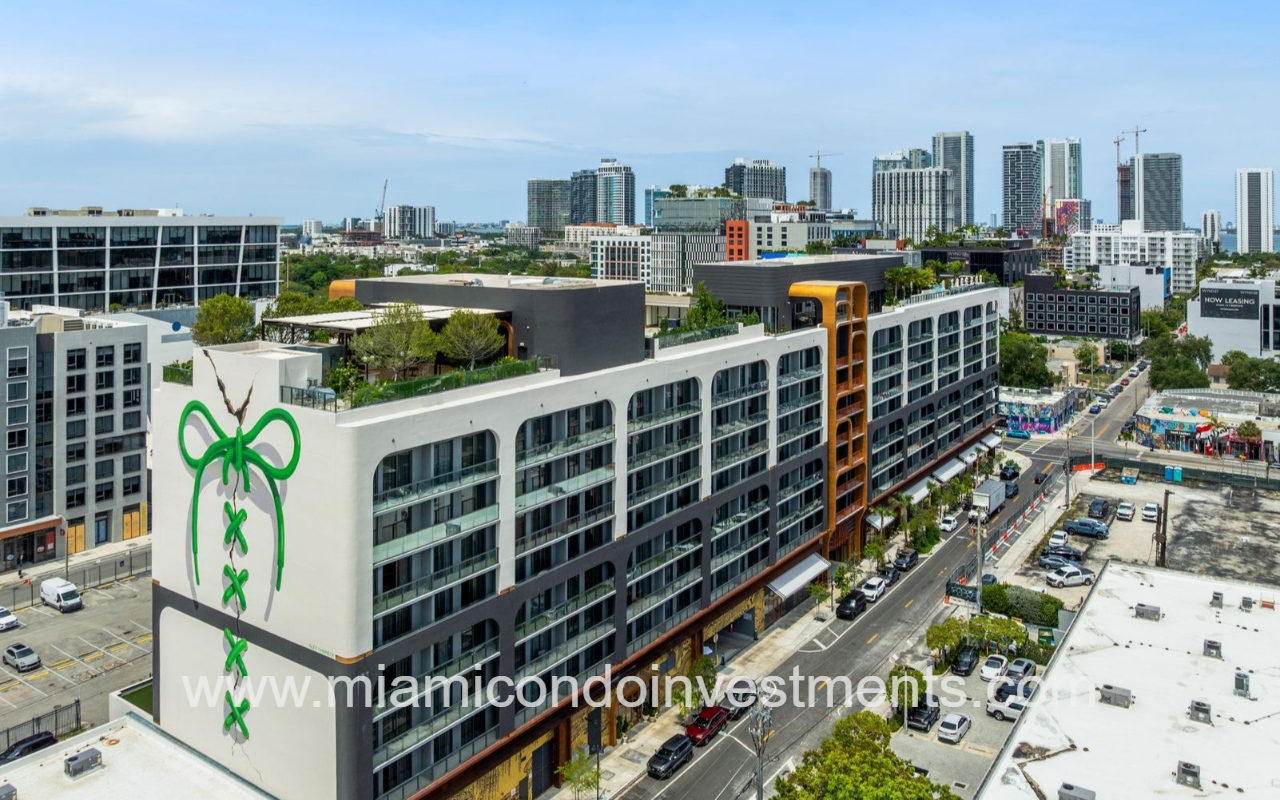 NoMad Wynwood angled drone view of building closeup