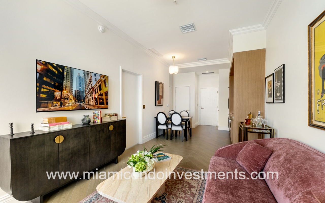 NoMad Wynwood 1-long view from living room to dining and entry