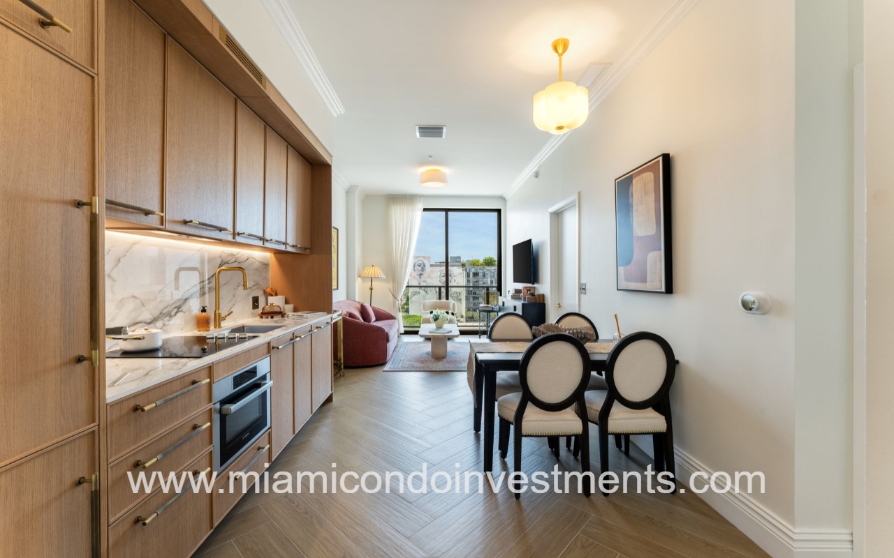 NoMad Wynwood 1-long view facing kitchen, dining, and living area