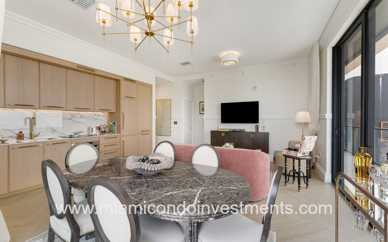NoMad Wynwood 1-bedroom long view kitchen and living room