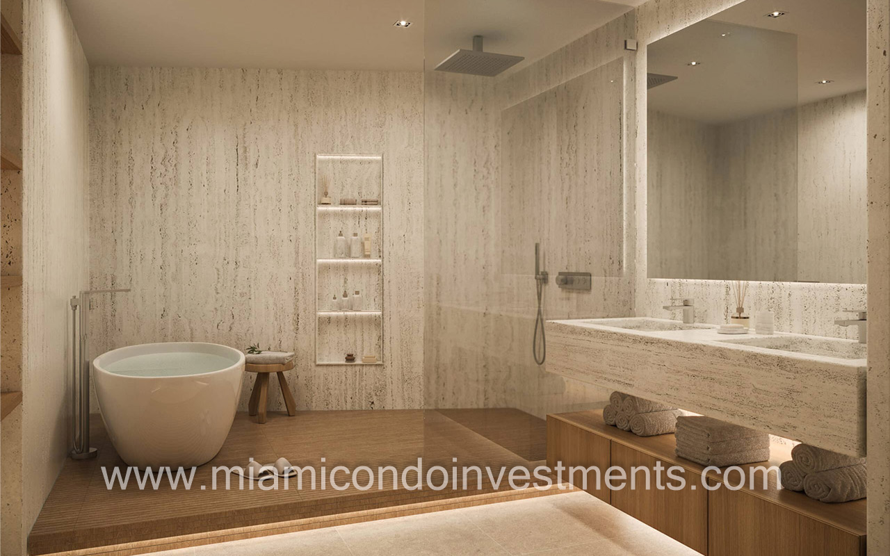Surf Row Residences primary bathroom