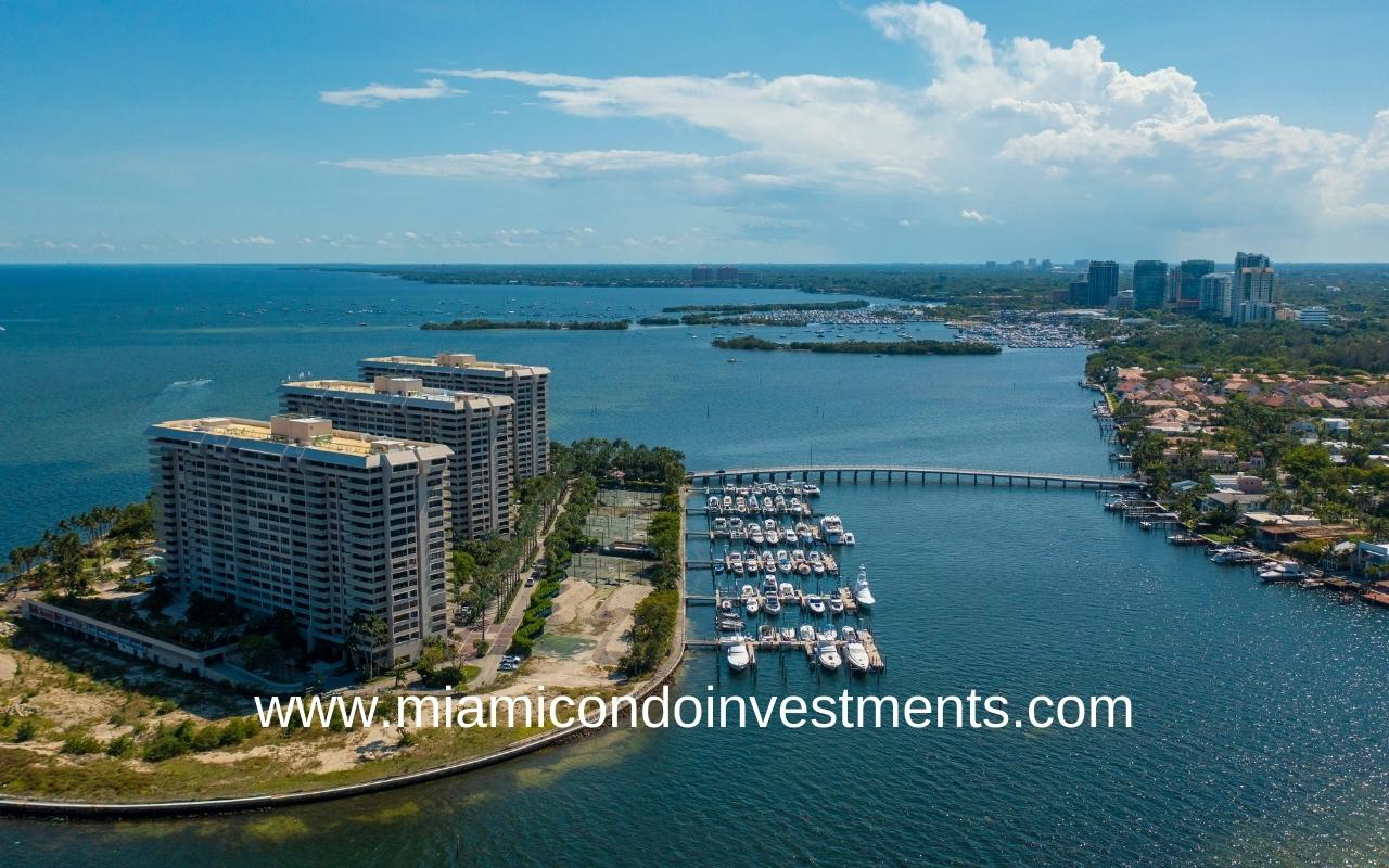 One Grove Isle Condos Marina and Bay View