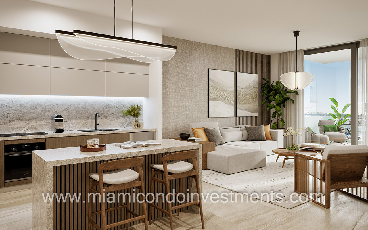 Shoma Bay living room and kitchen