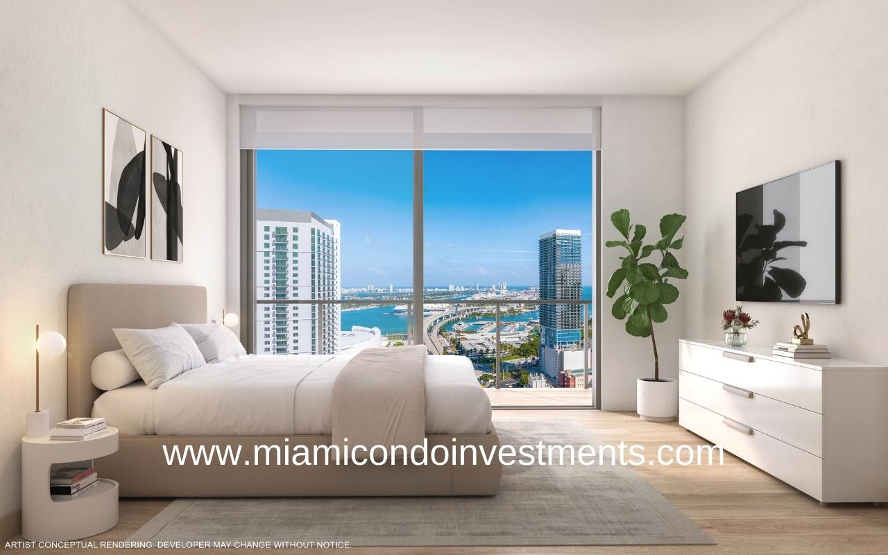 600 Miami Worldcenter Primary Bedroom Rendering