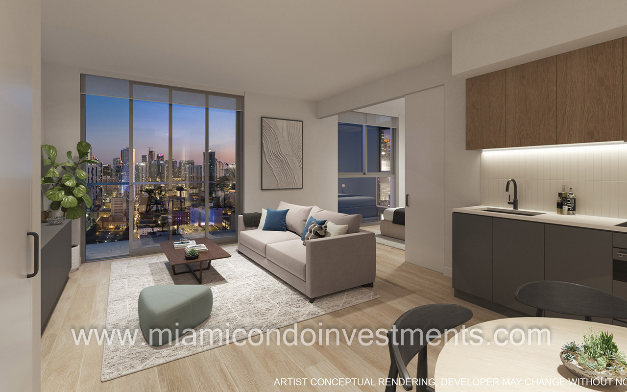 600 Miami Worldcenter living room