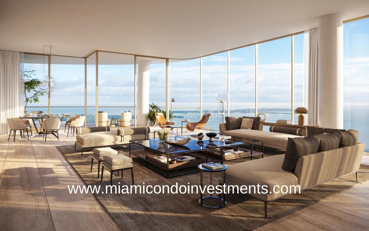 Residences at 1428 Brickell Living Room