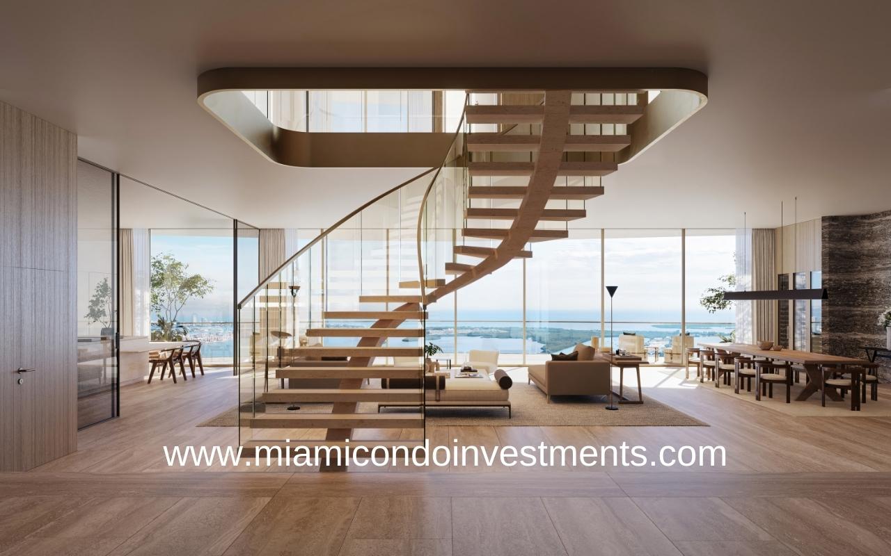 Residences at 1428 Brickell Floating Staircase