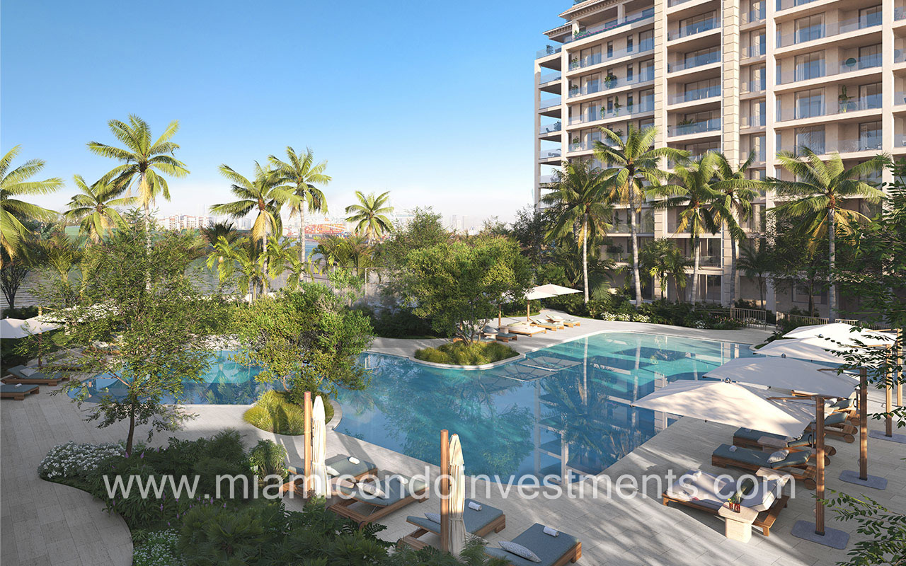 Residences at Six Fisher Island pool deck