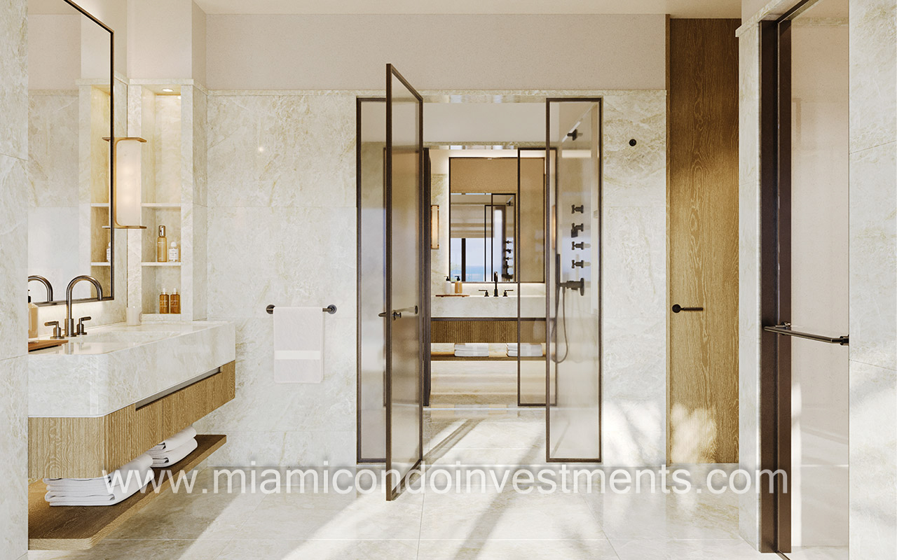 Residences at Six Fisher Island primary bathroom