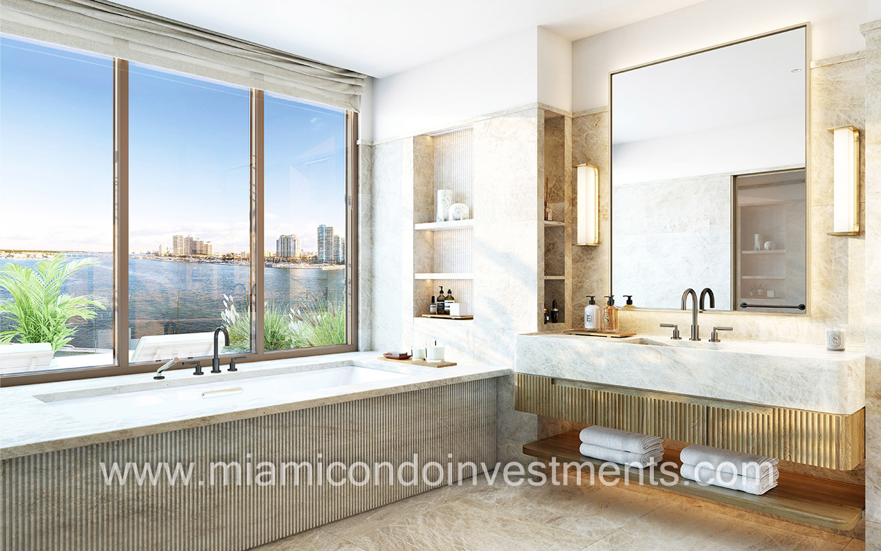 Residences at Six Fisher Island primary bathroom 2
