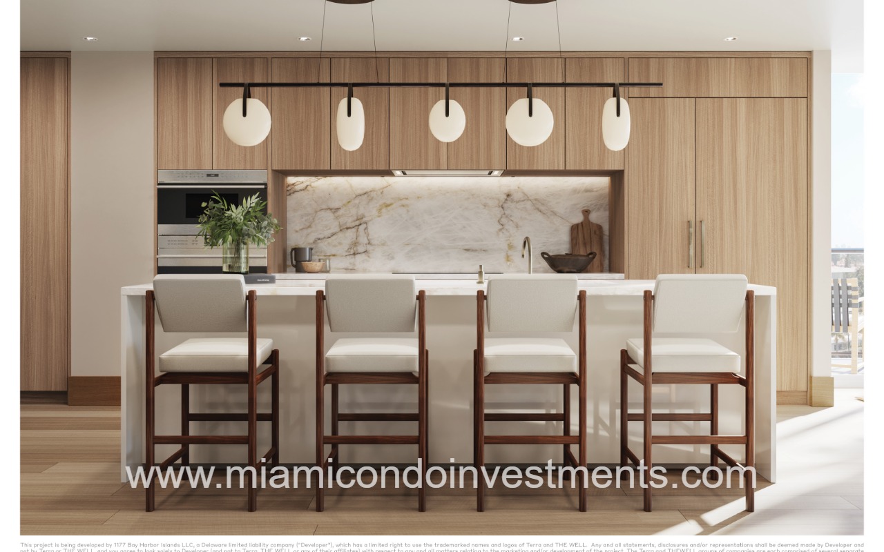 The WELL Bay Harbor kitchen island seating
