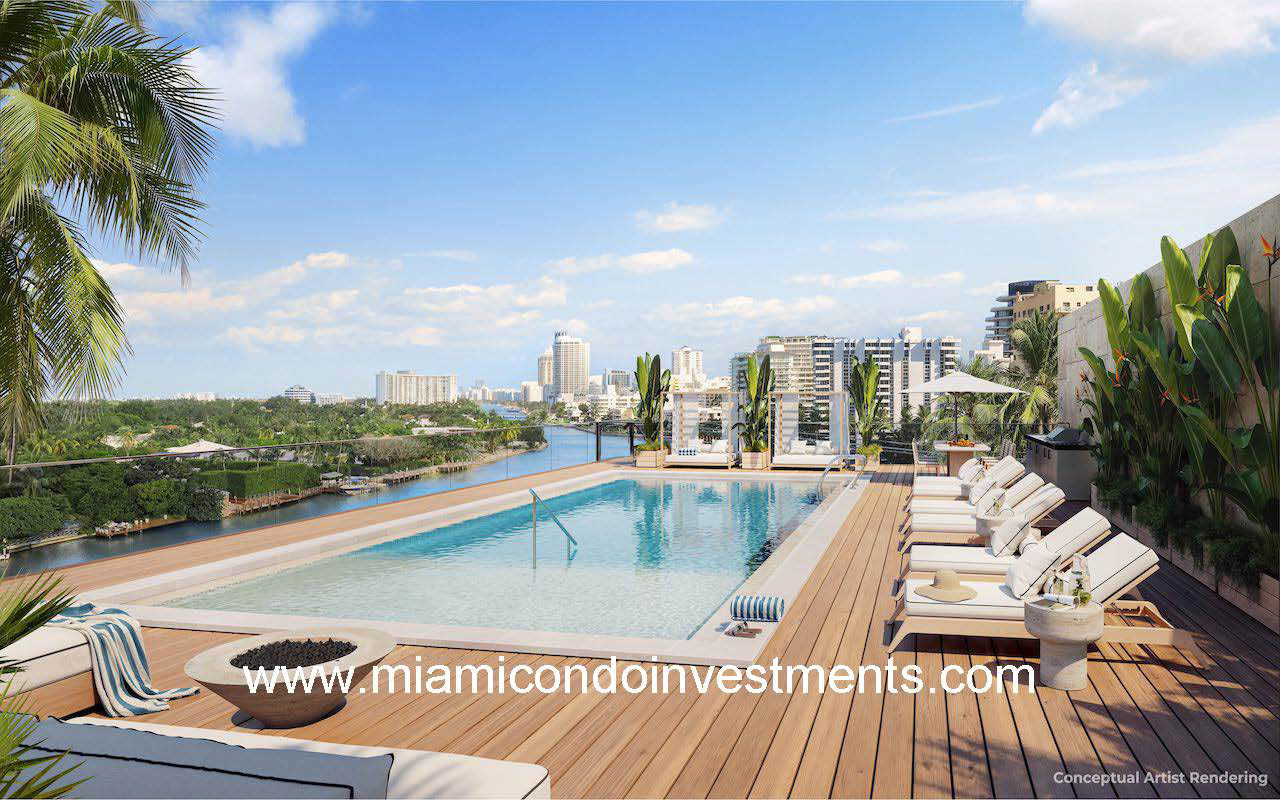 rooftop pool deck at 29 Indian Creek