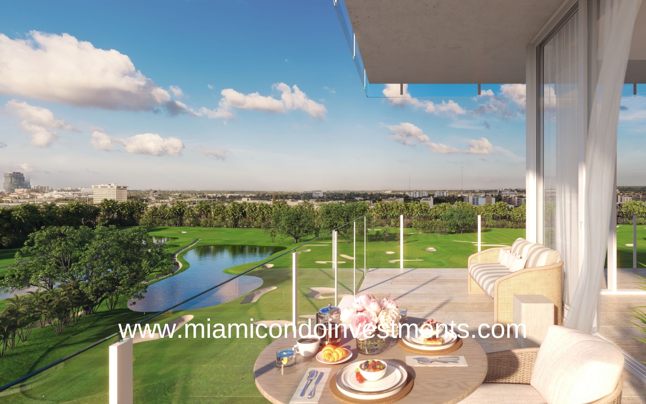 The Residences at Shell Bay Balcony with Golf Course View Rendering