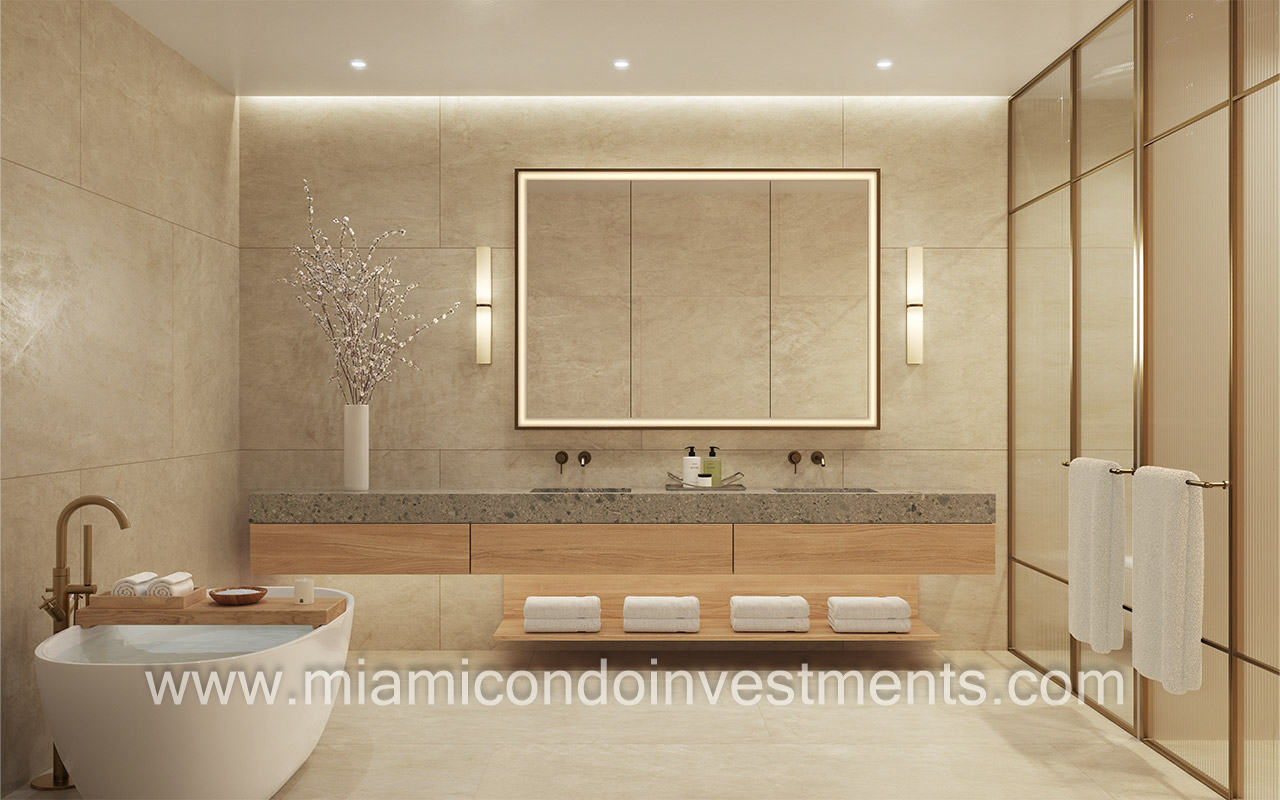 primary bathroom with soaking tub