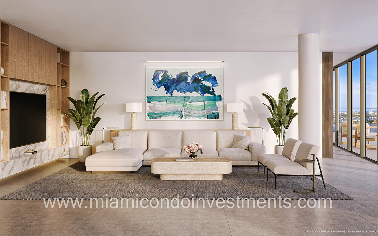 Cove Miami residence living room