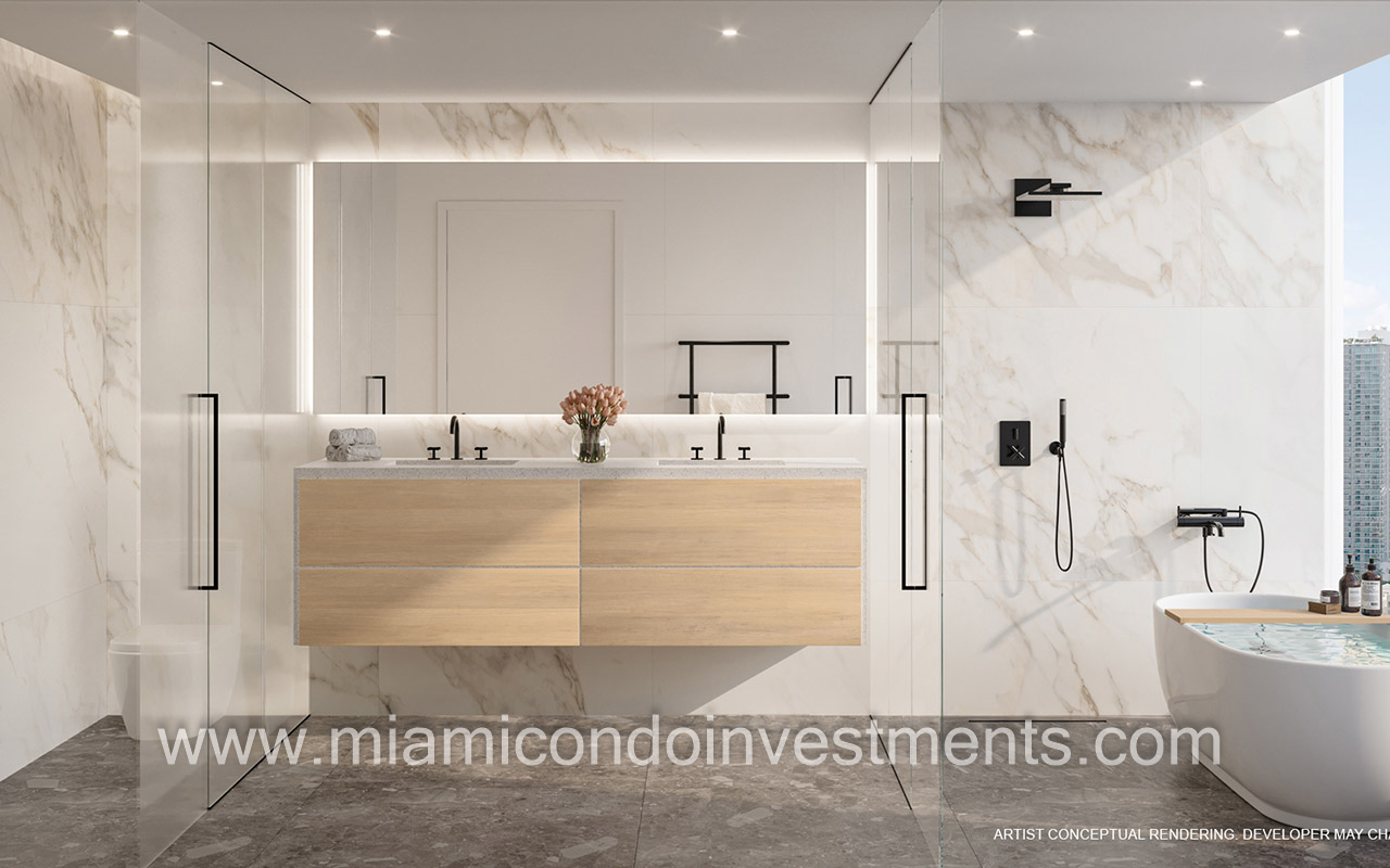 Cove Miami primary bathroom