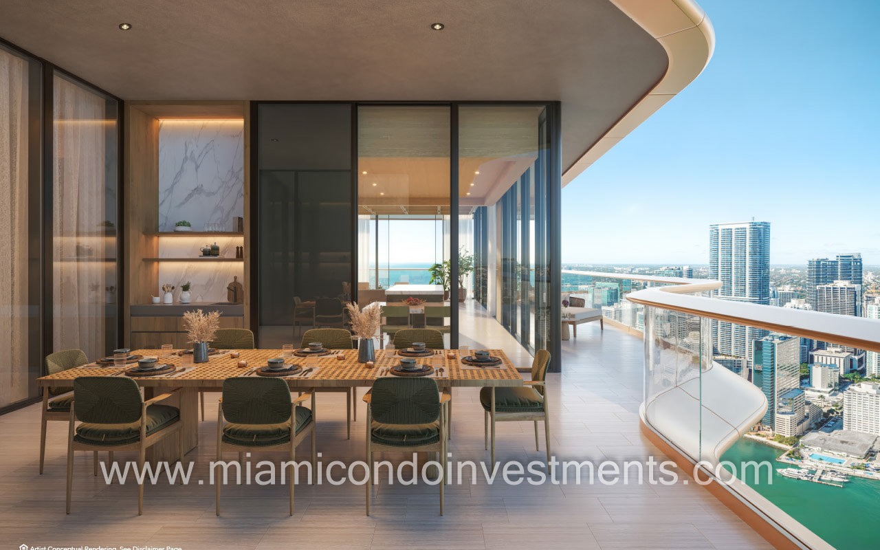 The Mandarin Oriental Residences terrace dining