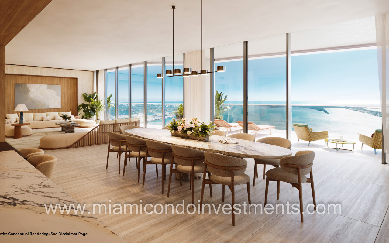 great room with water views