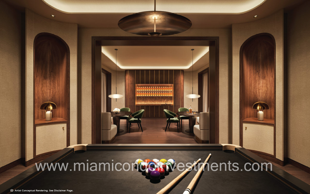 The Mandarin Oriental Residences Miami resident lounge