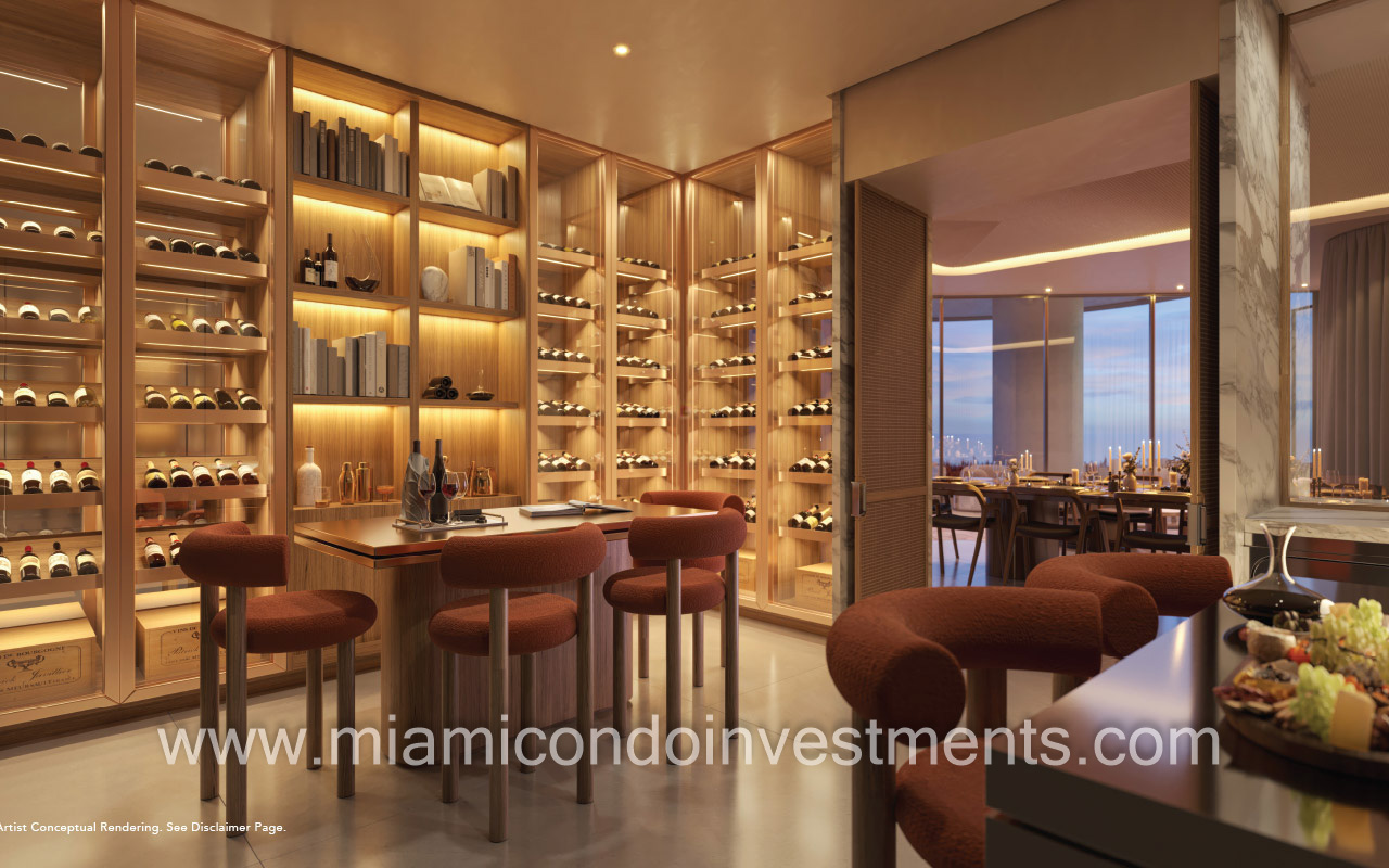 The Mandarin Oriental Residences Miami wine cellar