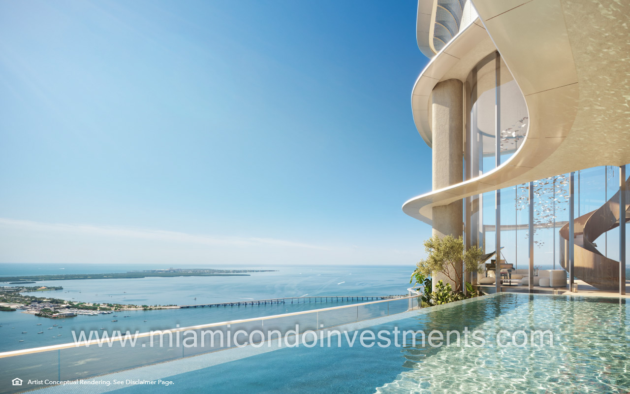 The Mandarin Oriental Residences Miami penthouse pool