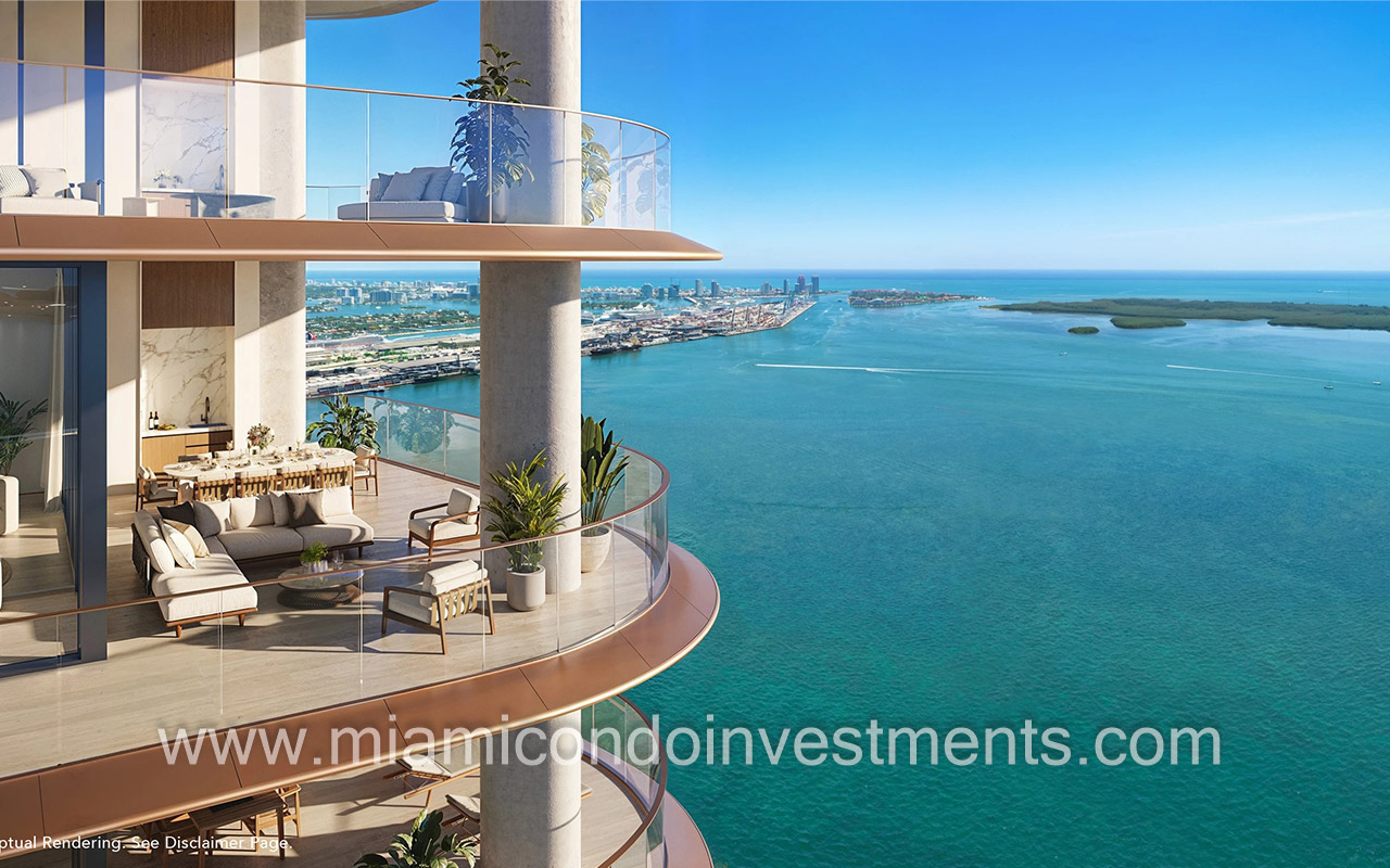 The Mandarin Oriental Residences Miami terraces