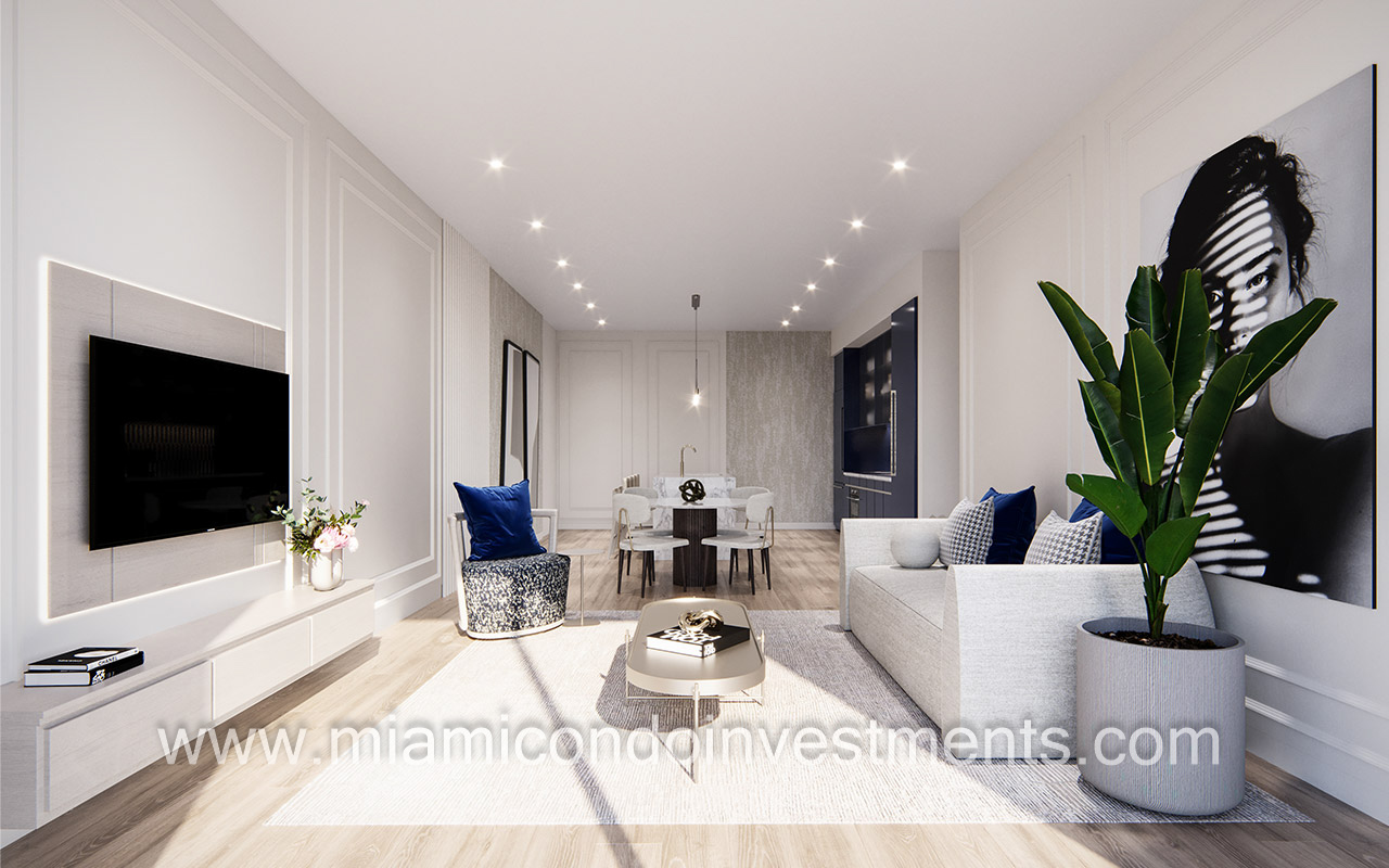 The Avenue Coral Gables living room