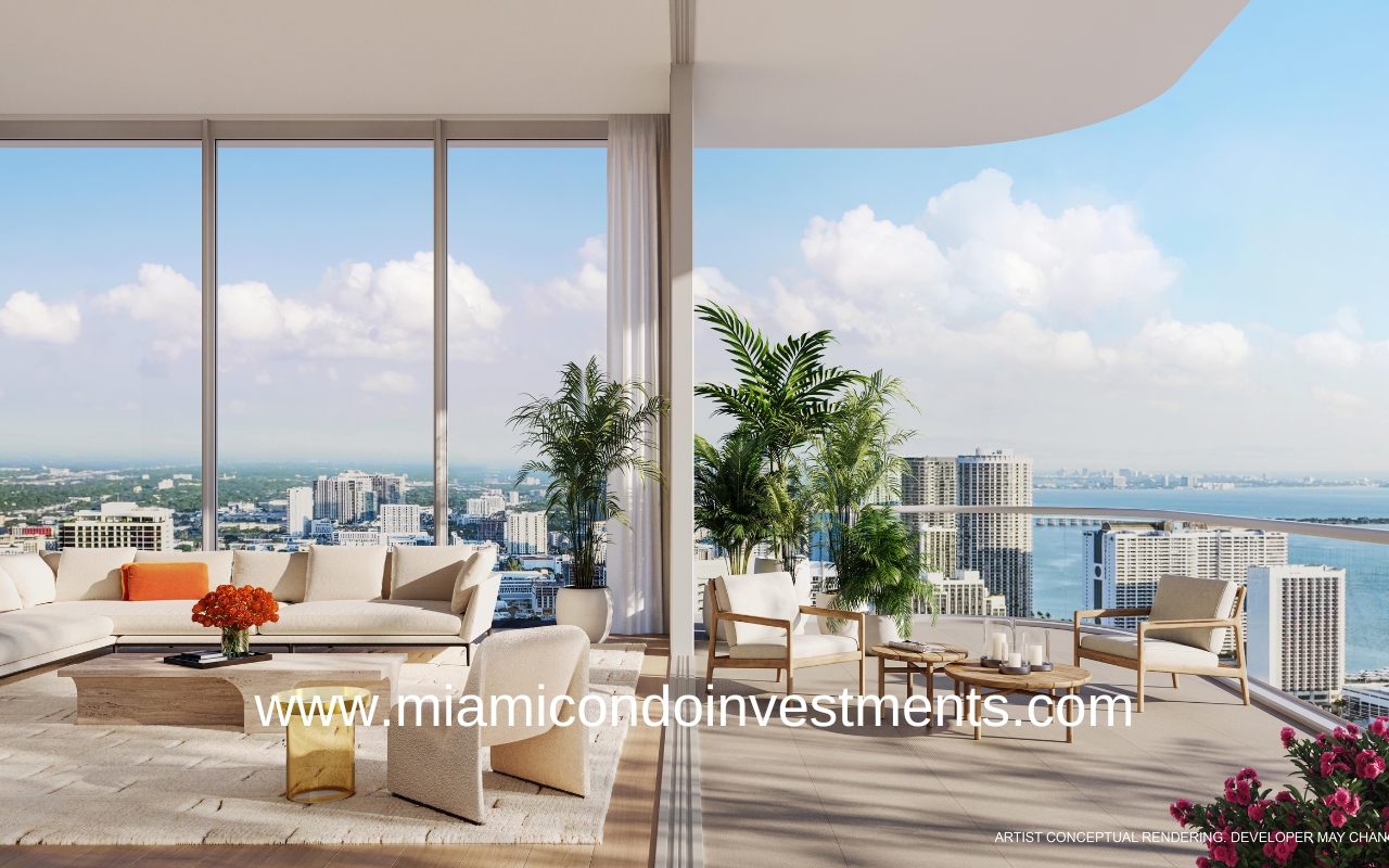 JEM Private Residences Living Room and Terrace