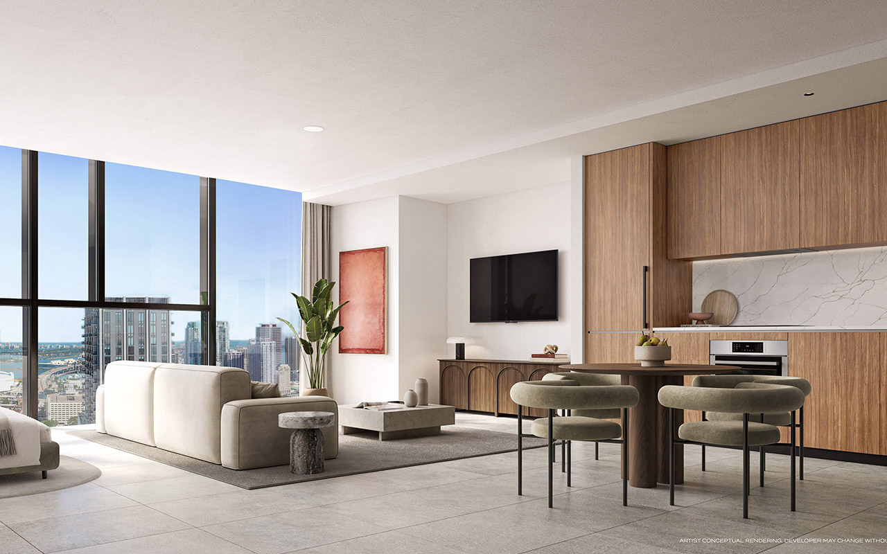 HUB living room and kitchen