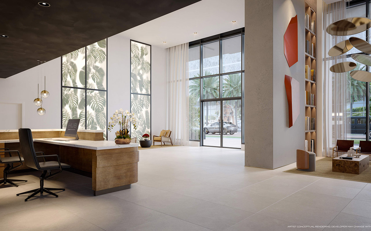 HUB residential lobby