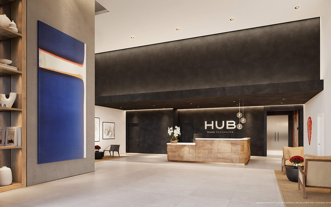 HUB Miami residential lobby