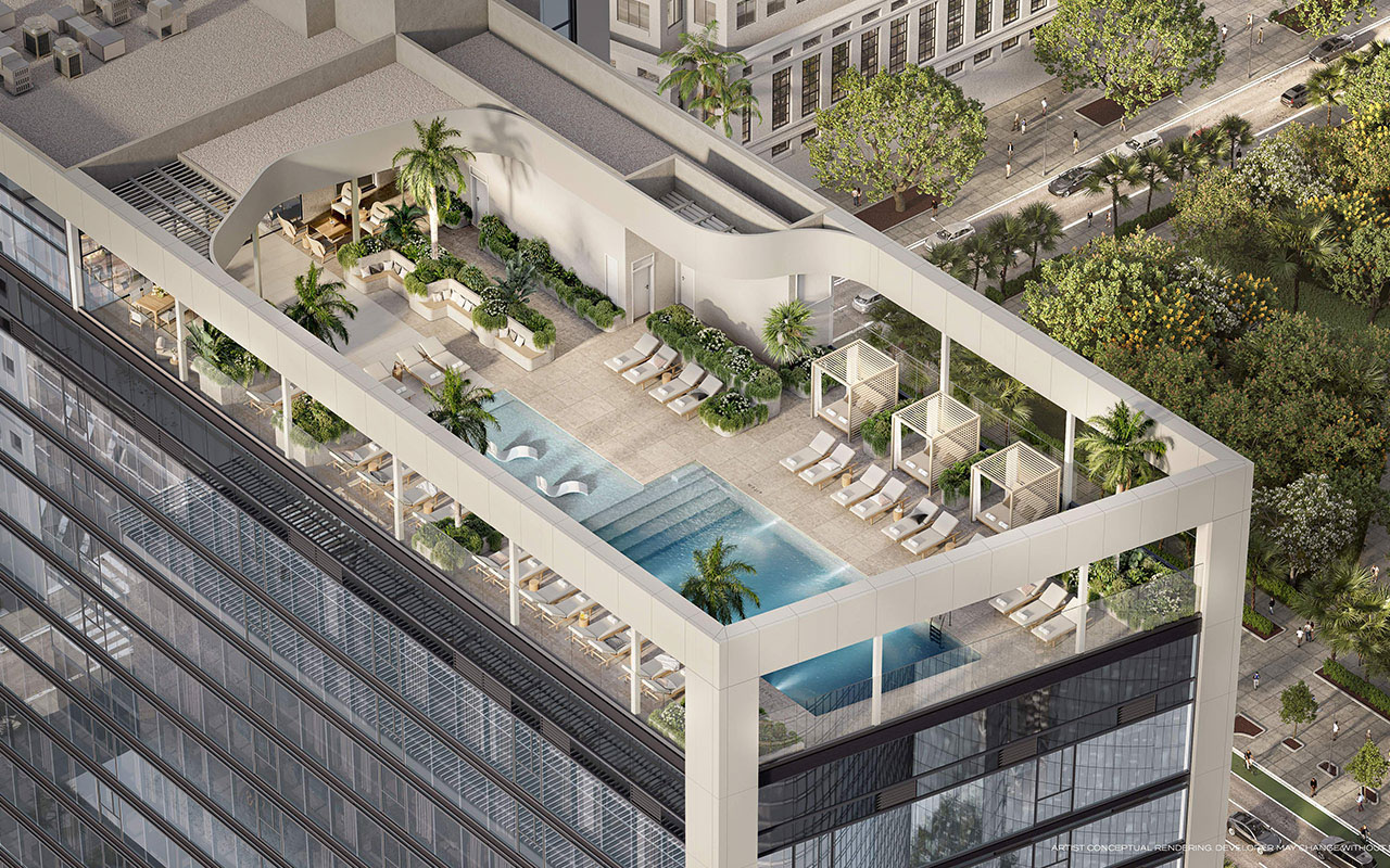 HUB Miami rooftop pool deck